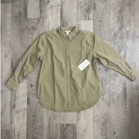 Athleta Tops - Athleta Midday Relaxed Poplin Shirt Button Up Long Sleeve Green Medium